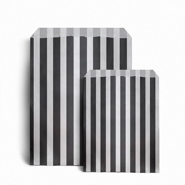 Striped Paper Bags, Party Favours, Sweet Treat Bags, 100 Pack, 2 Sizes, 7 Colours