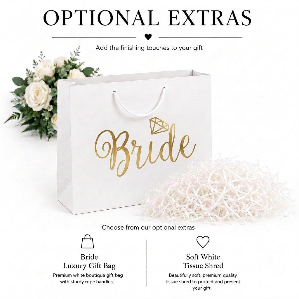 Small Bride Gift Box | Luxury White Keepsake Memory Box | Silver/Gold Lettering