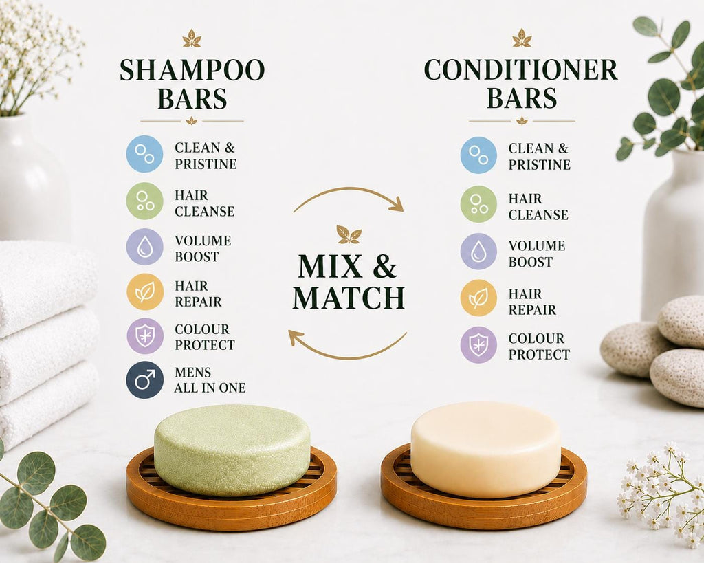 Shampoo & Conditioner Bar Set | Choose Your Hair Formula | Vegan Hair Care | Plastic Free