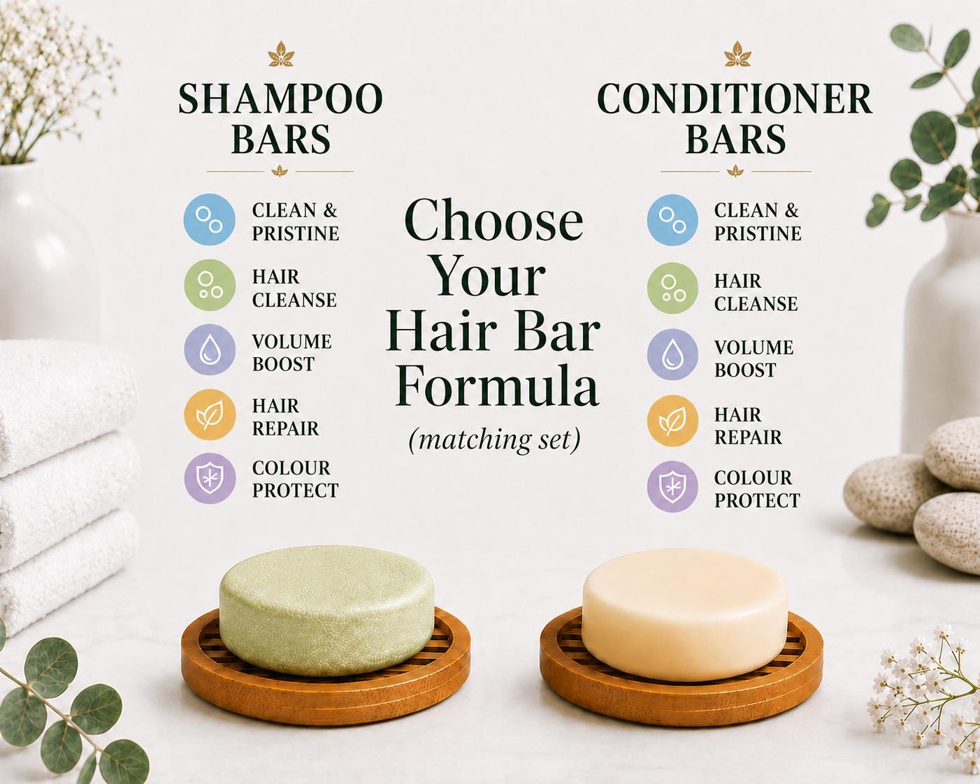 Letterbox Eco Pamper Gift Set | Shampoo, Conditioner Bars, Handmade Soap, Bamboo Accessories