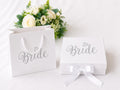 Small Bride Gift Box | Luxury White Keepsake Memory Box | Silver/Gold Lettering