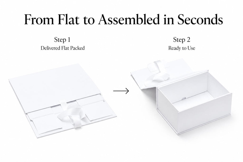 White Luxury Keepsake Box: Memory Box with Ribbon