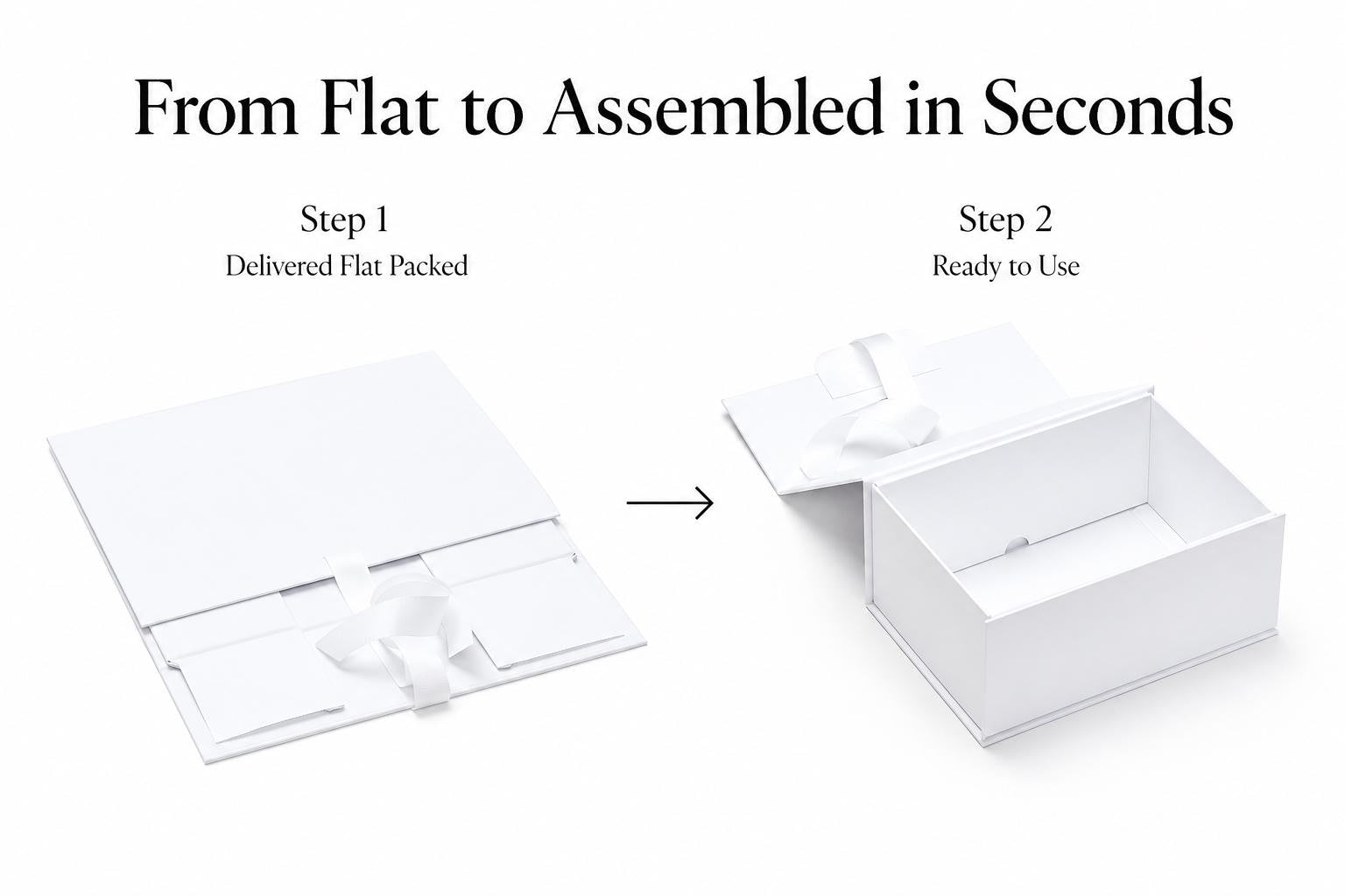 White Luxury Keepsake Box: Memory Box with Ribbon