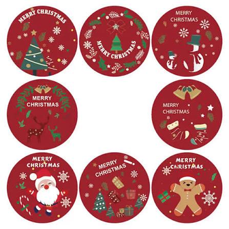 Christmas Treat Bags with Stickers | Kraft Paper Party Favors (Set of 25)