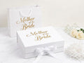 Mother of the Bride Keepsake Gift Box | White Magnetic Closure, Silver/Gold Lettering