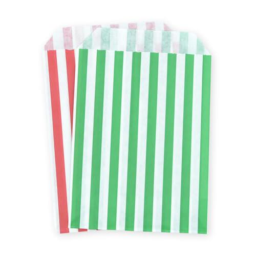 Christmas Treat Bags with Stickers | Kraft Paper Party Favors (Set of 25)