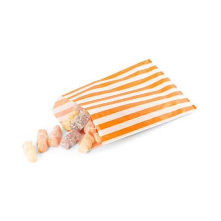 Orange White Candy Stripe Paper Bags | Party Favors, Sweet Treats, Gift Packaging