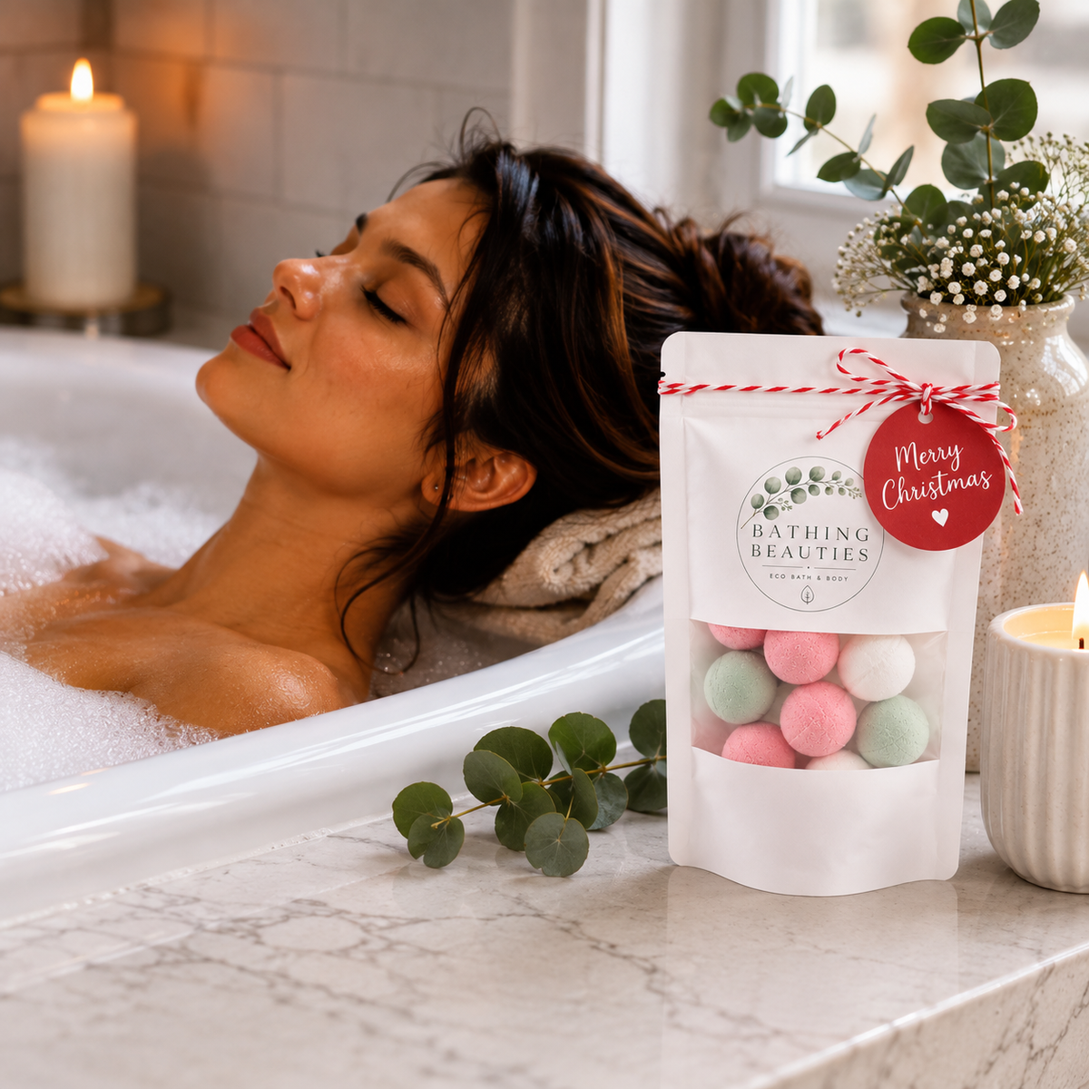 Christmas Mini Bath Bombs in Resealable Pouch