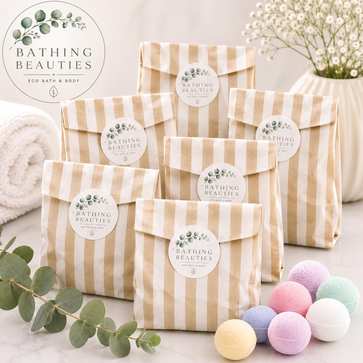 Mini Bath Bombs Hearts Gift Bags | Handmade Vegan Bath Fizzers, Party Favours (UK Made)