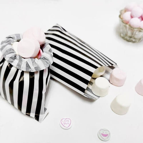 Black White Candy Stripe Paper Bags | Party Favors, Sweet Treats, Retail Packaging