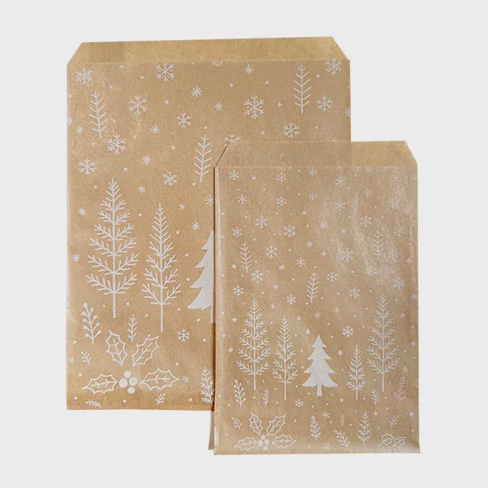 Enchanted Forest Christmas Kraft Paper Bags | Eco Friendly Treat Bags (5x7 & 7x9)