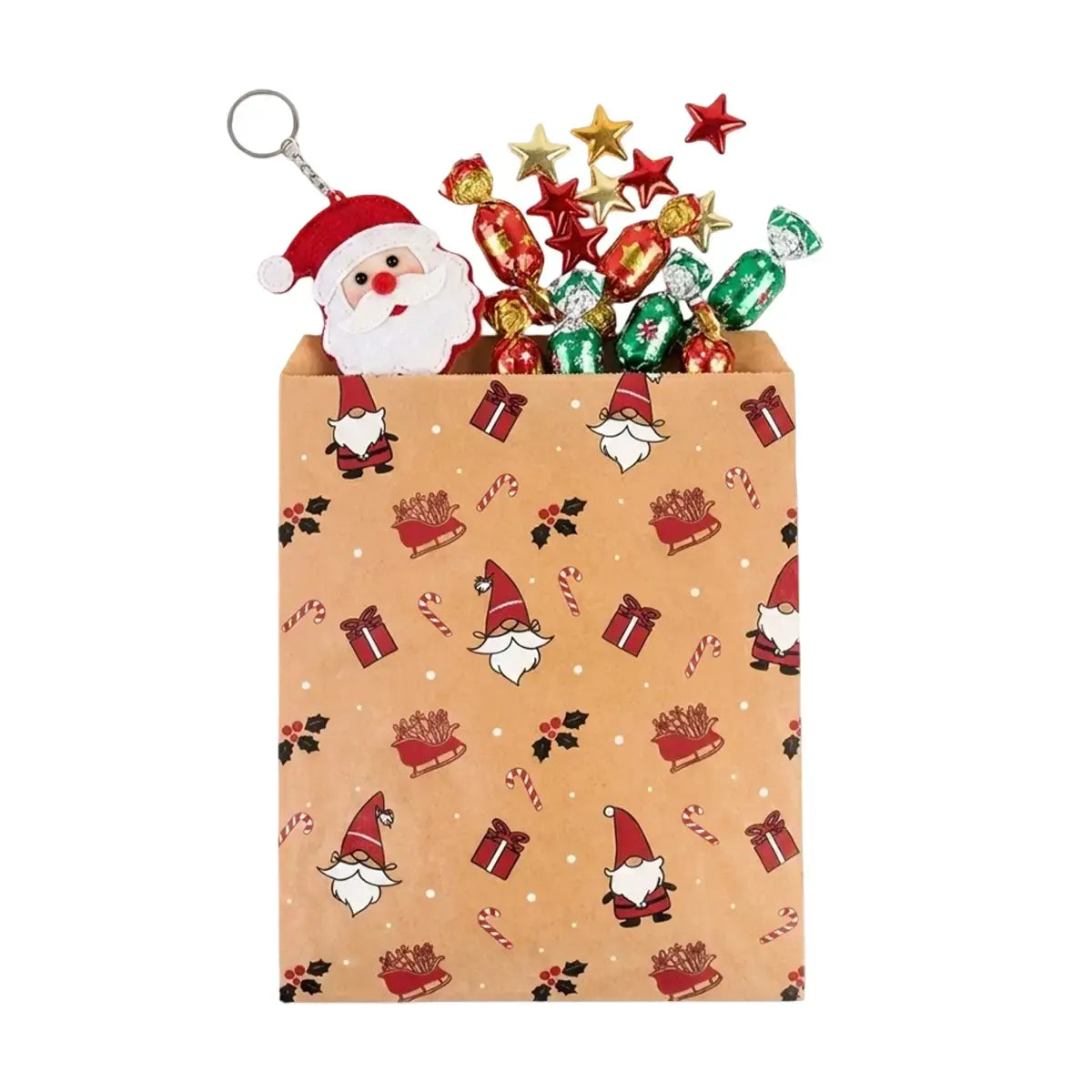Santa's Sleigh Christmas Kraft Paper Bags