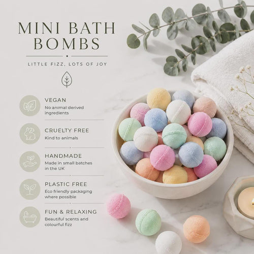12 Mini Christmas Bath Bombs | Vegan Bath Fizzers | Christmas Gift Bag | Stocking Filler