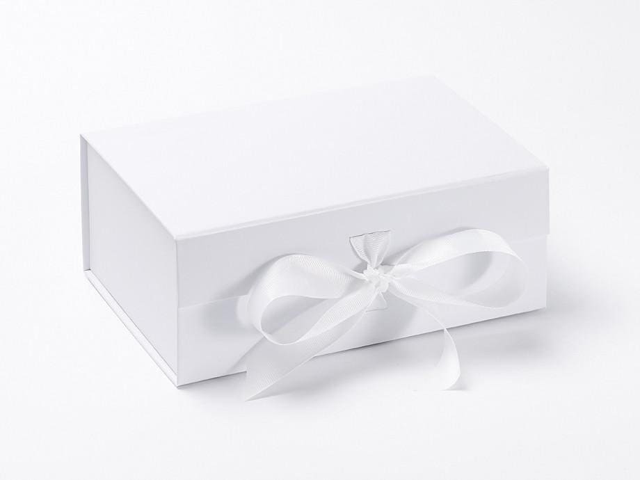 White Luxury Keepsake Box: Memory Box with Ribbon