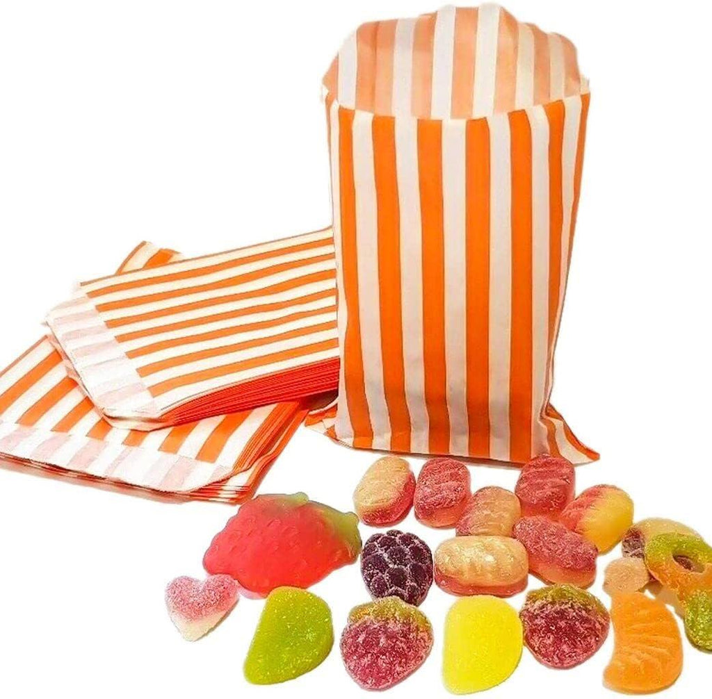 Halloween Striped Treat Bags & Pumpkin Stickers Party Favors (25 Count)