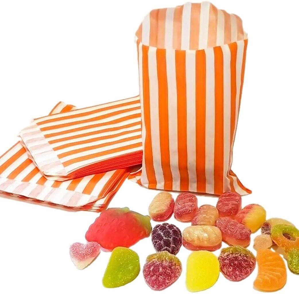 Halloween Striped Treat Bags & Pumpkin Stickers Party Favors (25 Count)