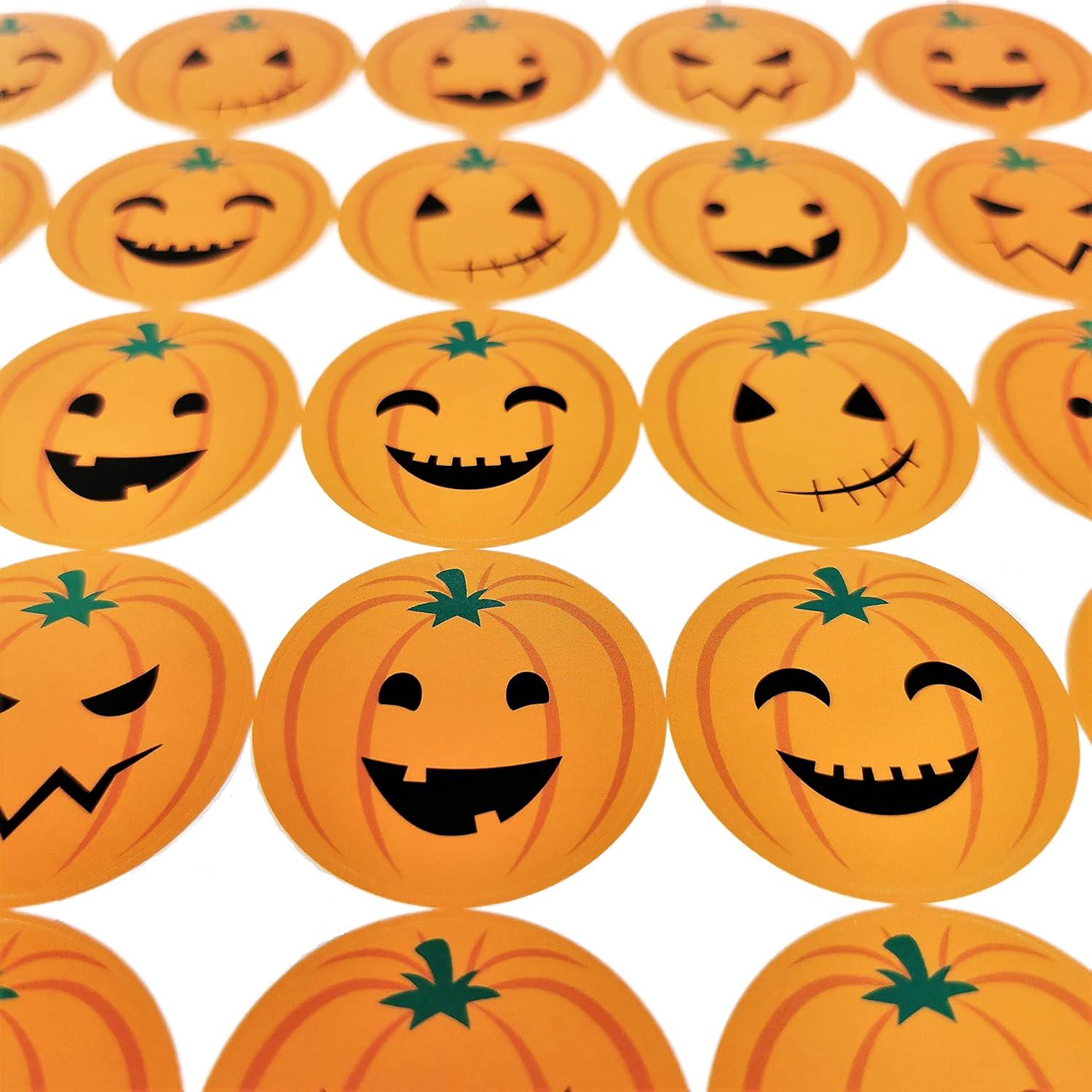 Halloween Striped Treat Bags & Pumpkin Stickers Party Favors (25 Count)
