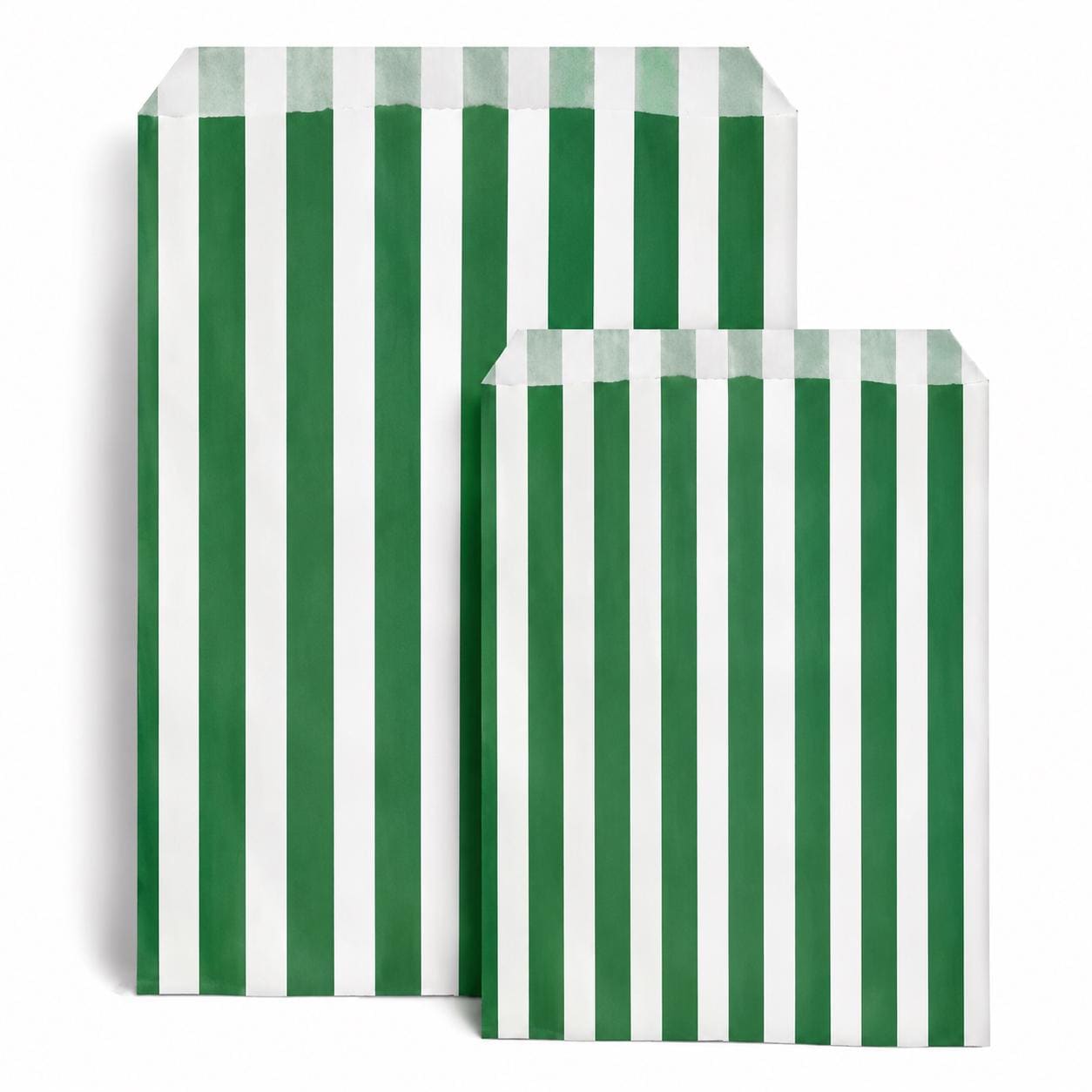 Green White Candy Stripe Paper Bags | Party Favors, Sweets, Gifts (Sample to 300 Pack)