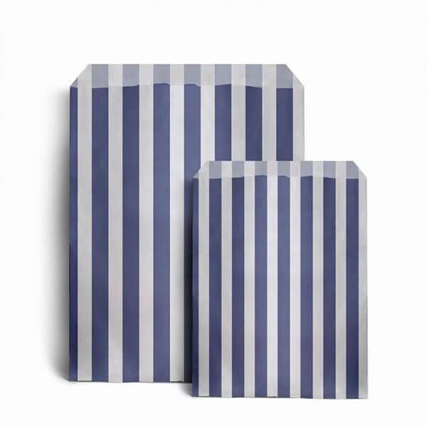 Striped Paper Bags, Party Favours, Sweet Treat Bags, 100 Pack, 2 Sizes, 7 Colours